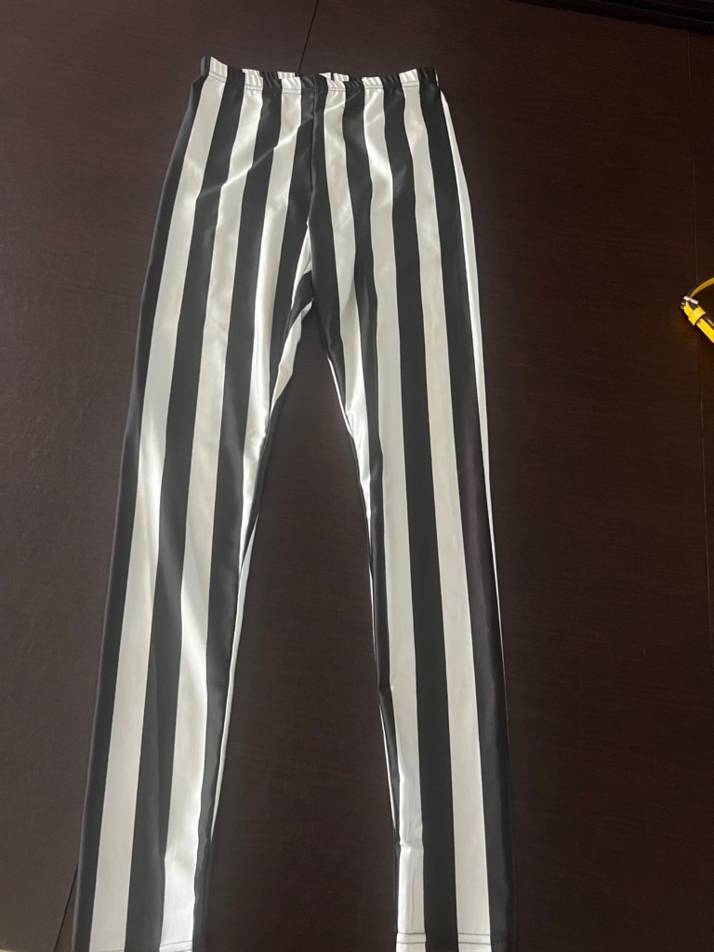 Lotus Leggings Black and White Vertical Stripe Leggings
